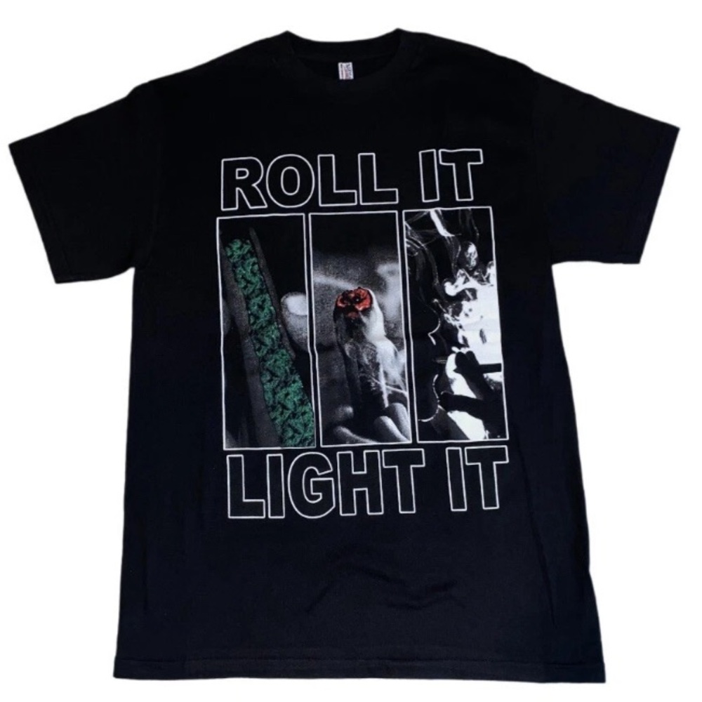 Alstyle Black Short Sleeve Tee with Bold Graphic Design